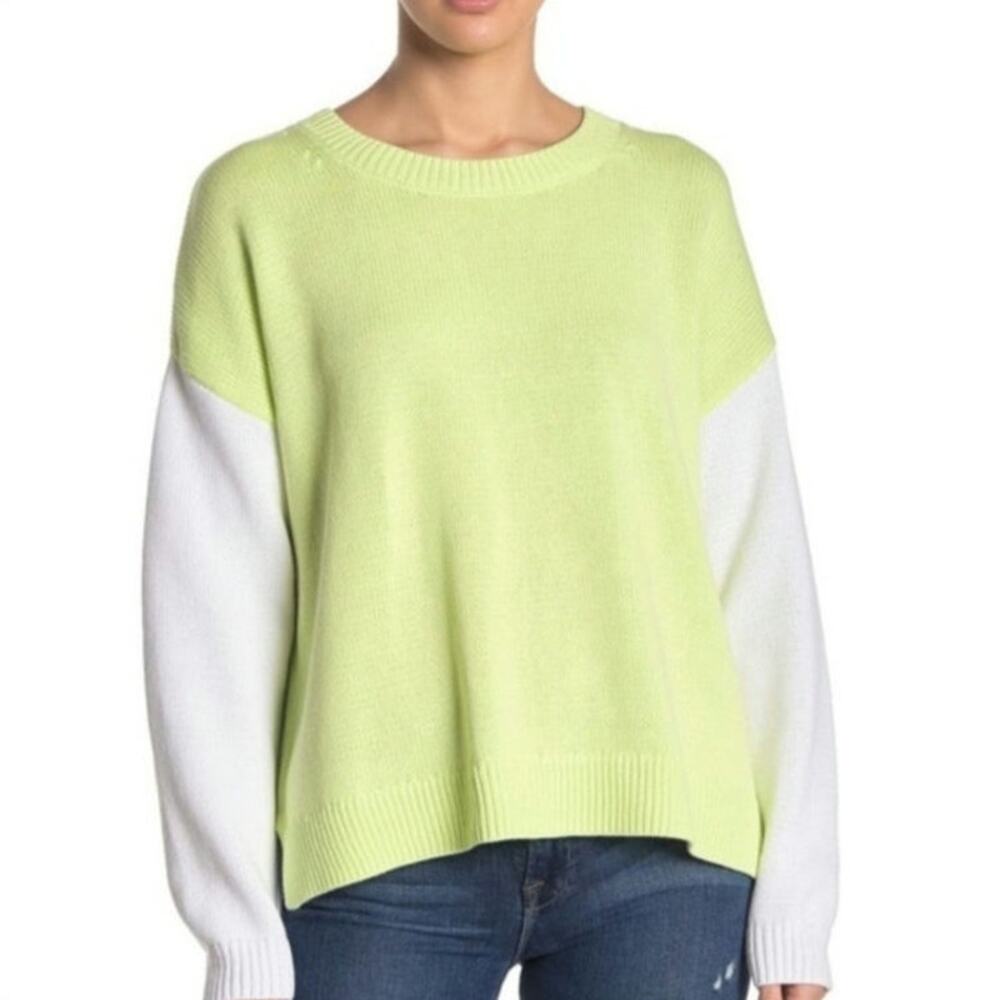 525 America Women Colorblock Sweater M Split Back Pastel Yachtcore Preppy Twee